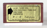 HO Brass Model Trains - W&R 8,000 Gallon High Walkway, One Dome Tank Car, Made in Korea - Unpainted