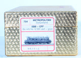 Metropolitan #754 HO Brass Model Train - Swiss Electric Locomotive Class Be4/6 - Factory Painted