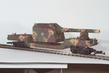 G-Gauge Model Trains- G Panzer #225035 German Four Axle Railway Gun with 15cm Cannon - Summer Camo