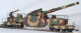 G-Gauge Model Trains- G Panzer #225035 German Eight Axle Railway Gun with 15cm Cannon - Summer Camo