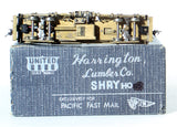 HO Brass Model Trains - PFM PACIFIC FAST MAIL HARRINGTON LUMBER 2-TRUCK SHAY - LOGGING LOCOMOTIVE - Unpainted