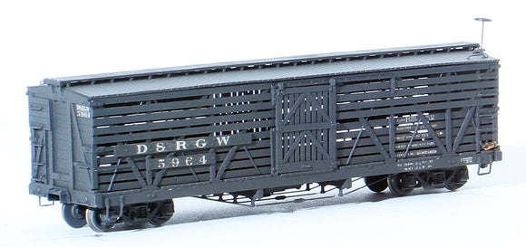 HOn3 BRASS HO Brass Model - PSC 15065 Precision Scale D&RGW Stock Car - Custom Painted