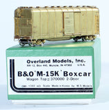 HO Brass Model - Overland Models OMI-1392 B&O Boxcar Wagon Top #370000 2-Door - Unpainted
