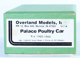 HO Brass Model - Overland Models OMI-1388 Palace Poultry Stock Car 1920-1950 Era - Unpainted