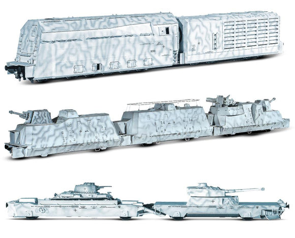 Micro Micro Metakit Panzertrain #82 German DRB Winter Camouflaged Panzer Train #82 - Factory Painted
