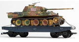 German WWII Panther Ambush Camo loaded on a 4 axle DRB flat car
